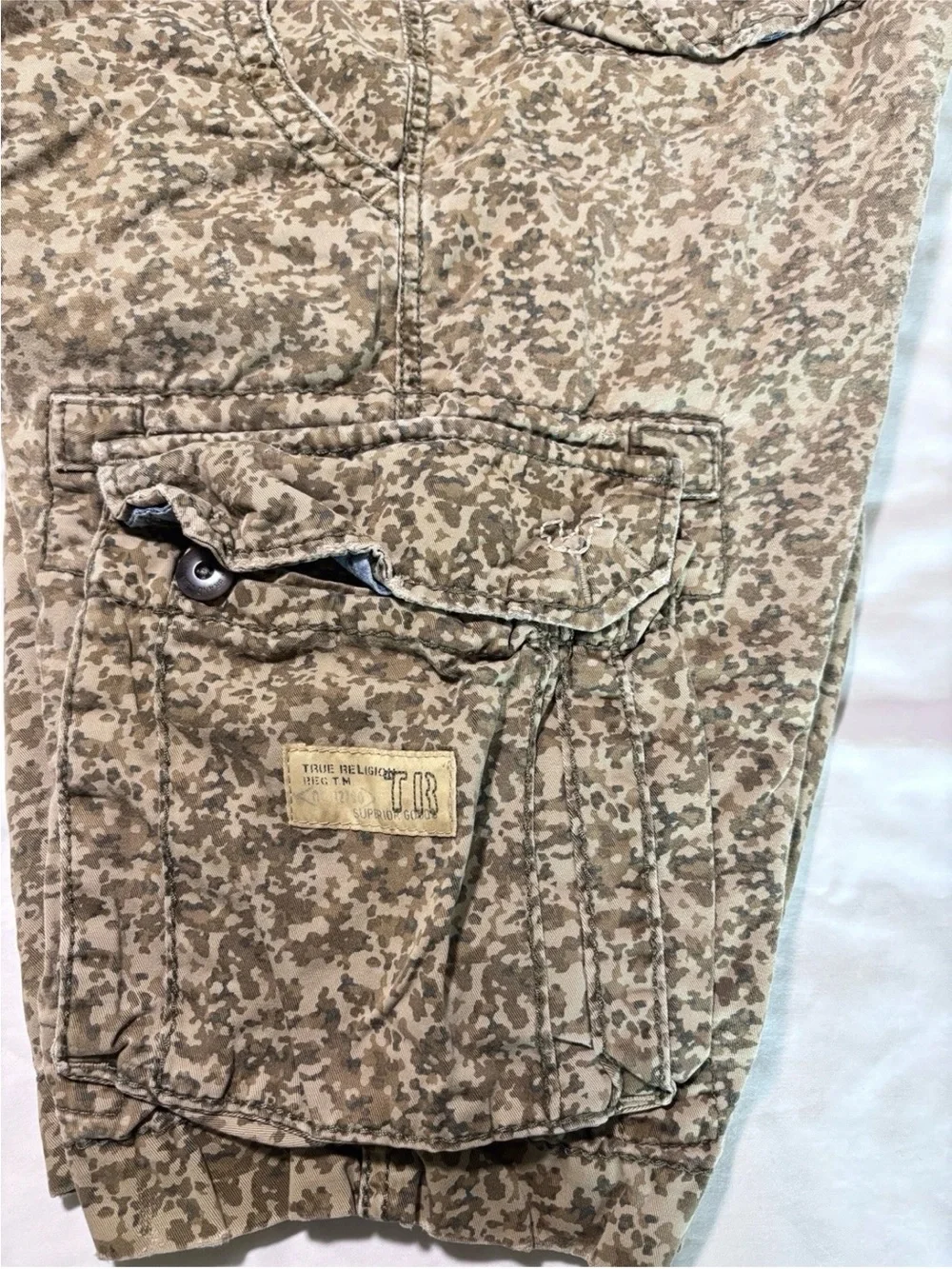 True Religion Cargo Shorts Men’s Camouflage Military Baggy Y2K Hip Hop Camo